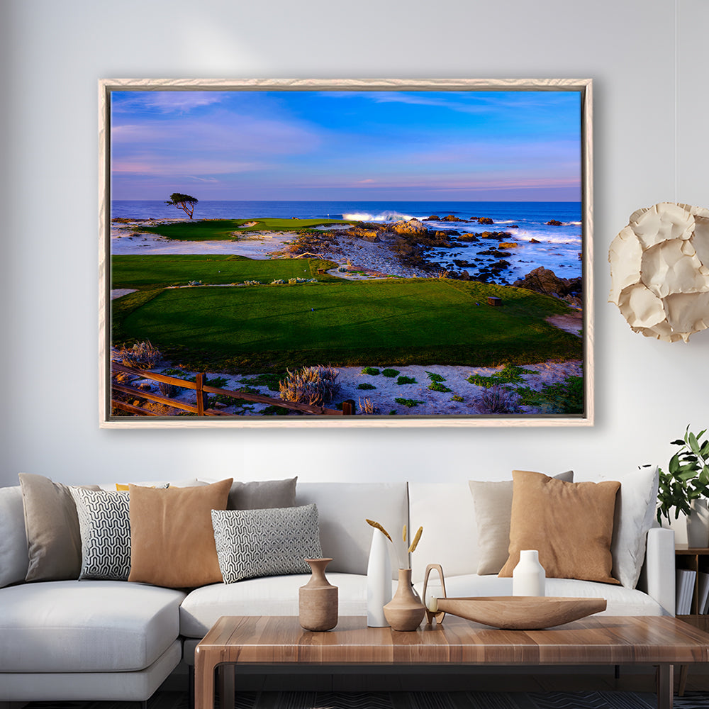 Monterrey Peninsula Country Club, Dunes Course Hole 14, Floating Framed Canvas Print Wall Art