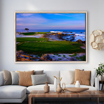 Monterrey Peninsula Country Club, Dunes Course Hole 14, Floating Framed Canvas Print Wall Art