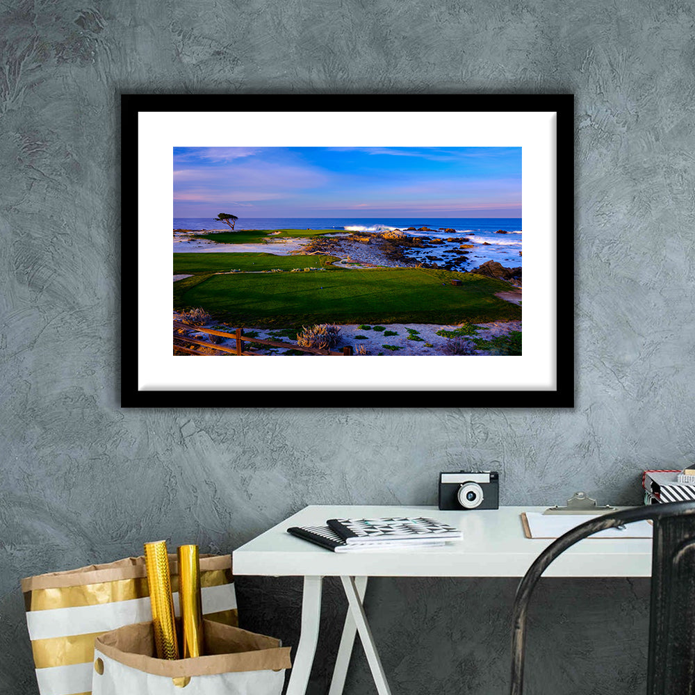 Monterrey Peninsula Country Club, Dunes Course Hole 14, Goft Art Print, Framed Art Print White Border Wall Decor