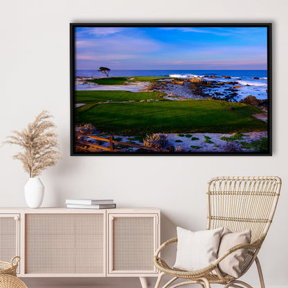 Monterrey Peninsula Country Club, Dunes Course Hole 14, Floating Framed Canvas Print Wall Art