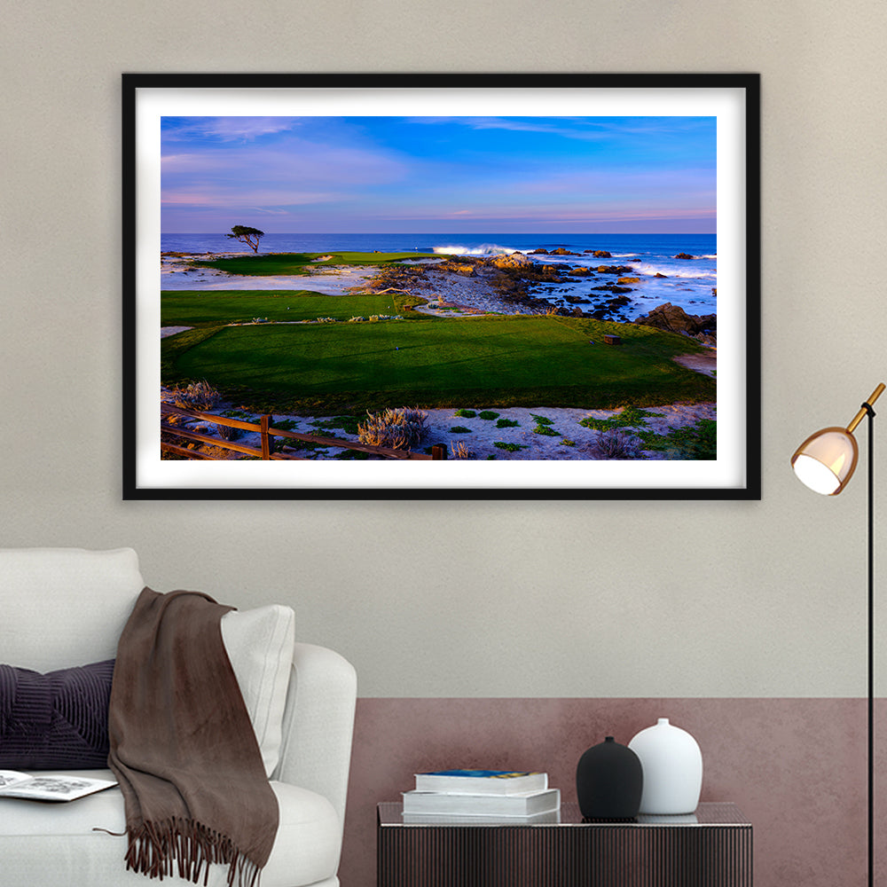Monterrey Peninsula Country Club, Dunes Course Hole 14, Goft Art Print, Framed Art Print White Border Wall Decor