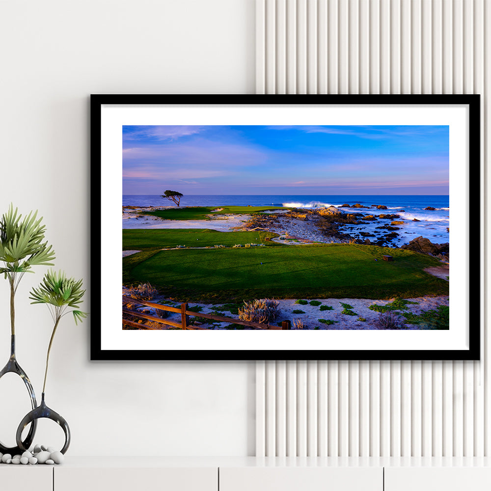 Monterrey Peninsula Country Club, Dunes Course Hole 14, Goft Art Print, Framed Art Print White Border Wall Decor