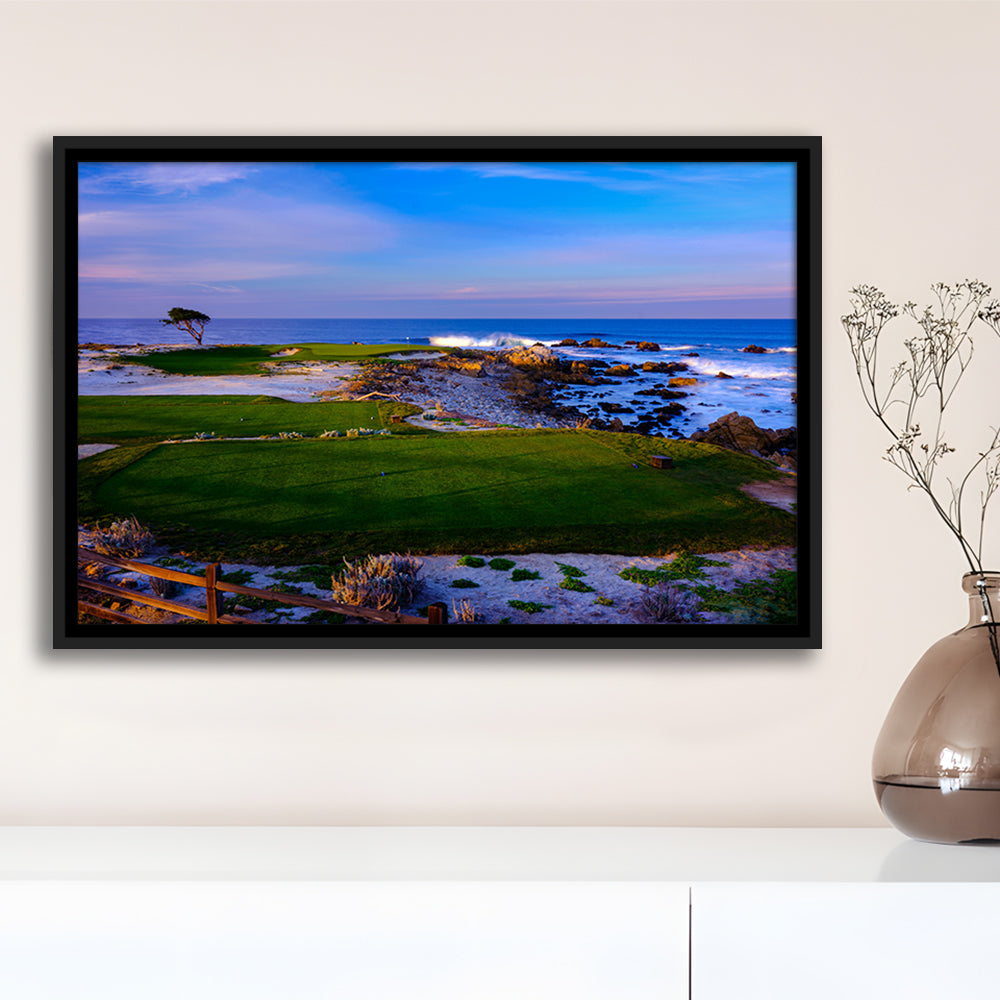 Monterrey Peninsula Country Club, Dunes Course Hole 14, Floating Framed Canvas Print Wall Art