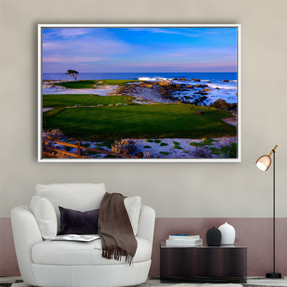 Monterrey Peninsula Country Club, Dunes Course Hole 14, Floating Framed Canvas Print Wall Art