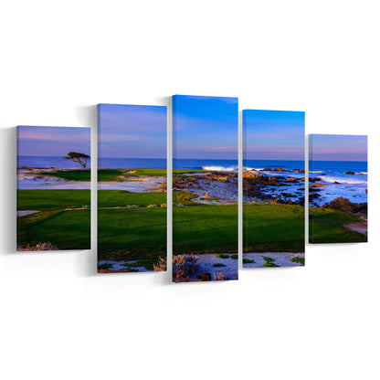 Monterrey Peninsula Country Club, Dunes Course Hole 14, Golf Art Print, 5 Pieces Mixed Canvas Print Wall Art