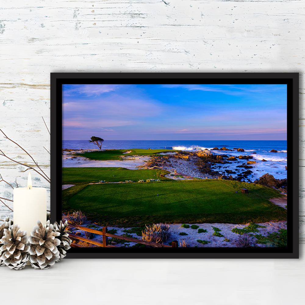 Monterrey Peninsula Country Club, Dunes Course Hole 14, Floating Framed Canvas Print Wall Art