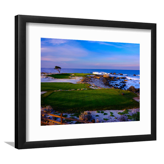 Monterrey Peninsula Country Club, Dunes Course Hole 14, Goft Art Print, Framed Art Print White Border Wall Decor