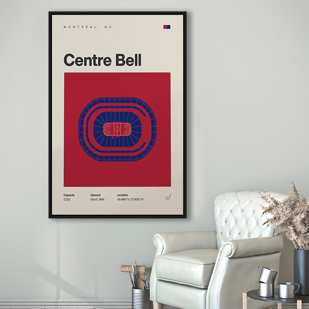 Montreal Canadiens Stadium Print, Bell Centre Stadium Print, Man Cave Gift, Floating Framed Canvas Print Wall Art