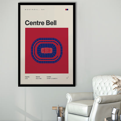 Montreal Canadiens Stadium Print, Bell Centre Stadium Print, Gifts for him, Sport Art, Framed Art Print Wall Decor