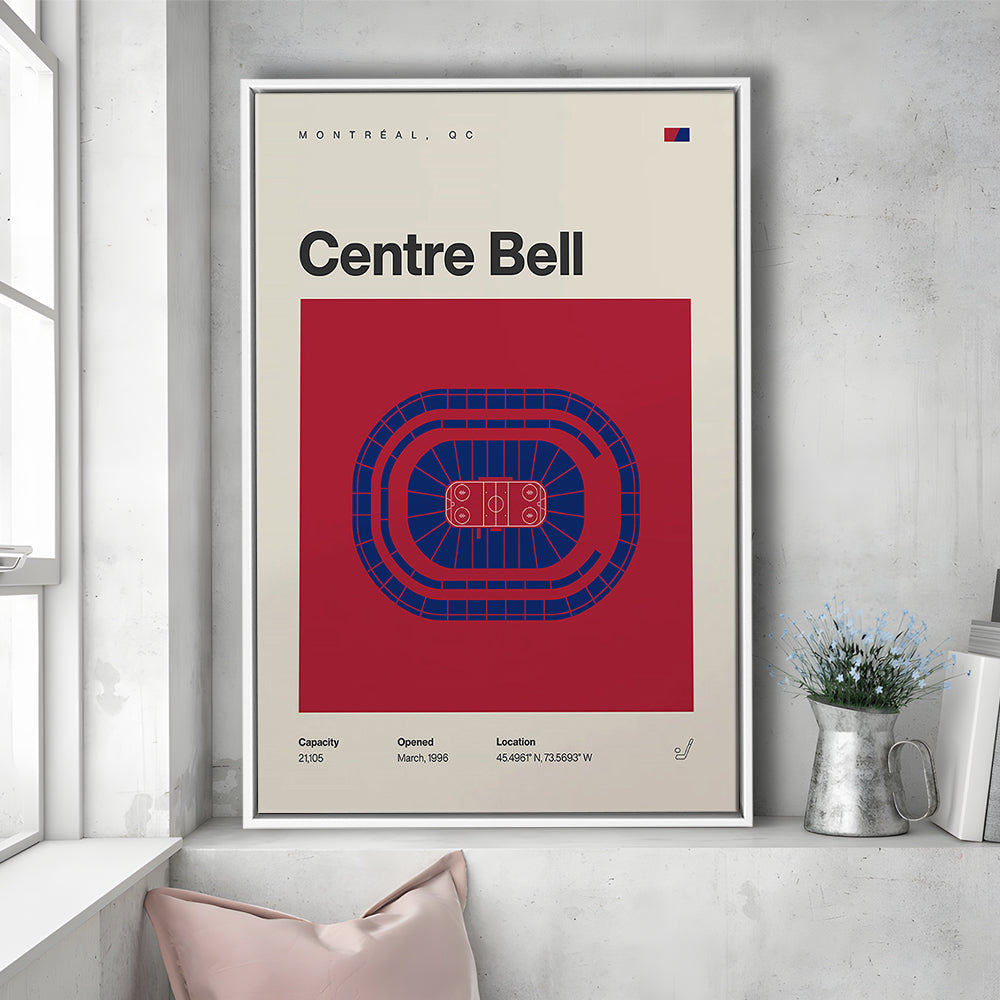 Montreal Canadiens Stadium Print, Bell Centre Stadium Print, Man Cave Gift, Floating Framed Canvas Print Wall Art