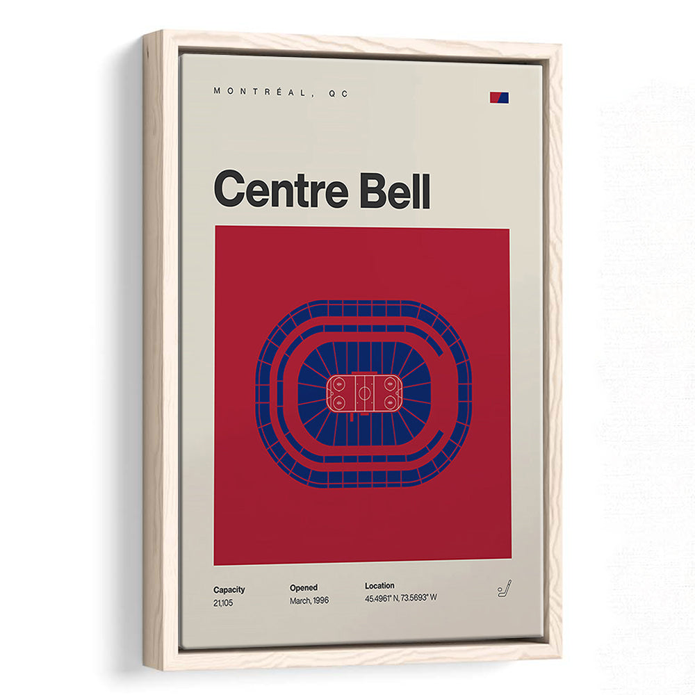 Montreal Canadiens Stadium Print, Bell Centre Stadium Print, Man Cave Gift, Floating Framed Canvas Print Wall Art