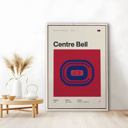 Montreal Canadiens Stadium Print, Bell Centre Stadium Print, Man Cave Gift, Floating Framed Canvas Print Wall Art