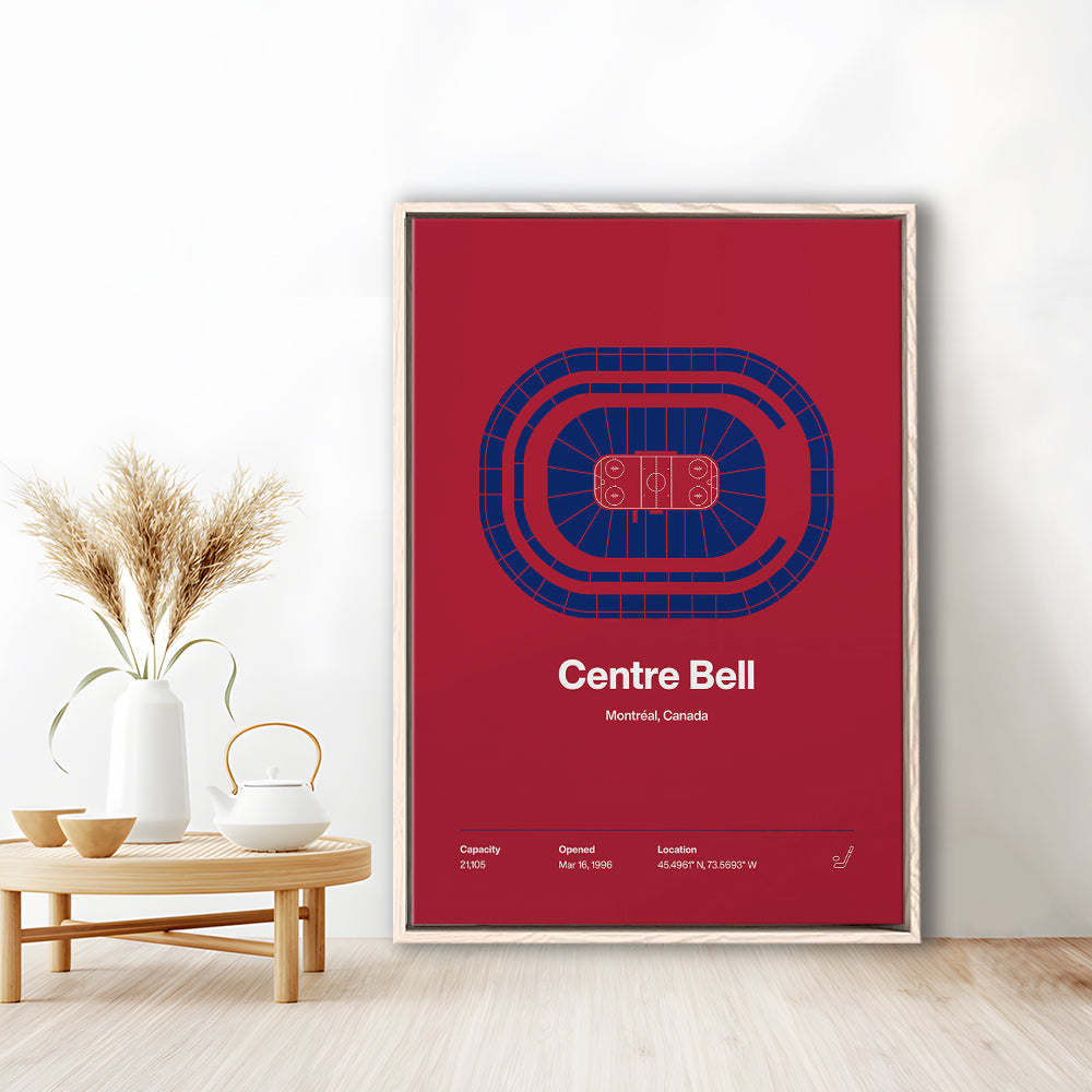 Montreal Canadiens Stadium Print, Centre Bell Arena Stadium Wall Art, Man Cave Gift, Floating Framed Canvas Print Wall Art