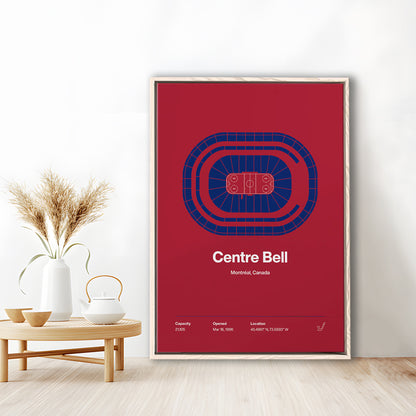 Montreal Canadiens Stadium Print, Centre Bell Arena Stadium Wall Art, Man Cave Gift, Floating Framed Canvas Print Wall Art