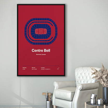 Montreal Canadiens Stadium Print, Centre Bell Arena Stadium Wall Art, Man Cave Gift, Floating Framed Canvas Print Wall Art