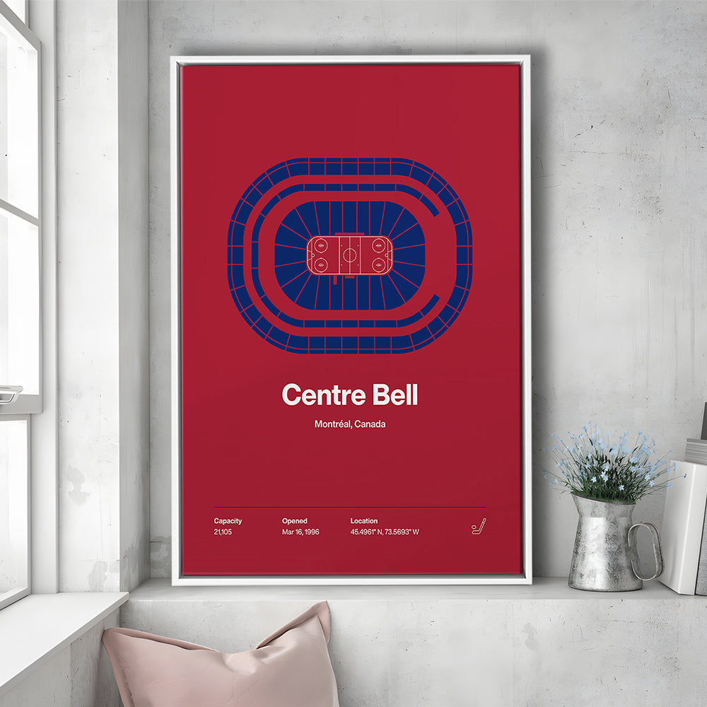 Montreal Canadiens Stadium Print, Centre Bell Arena Stadium Wall Art, Man Cave Gift, Floating Framed Canvas Print Wall Art