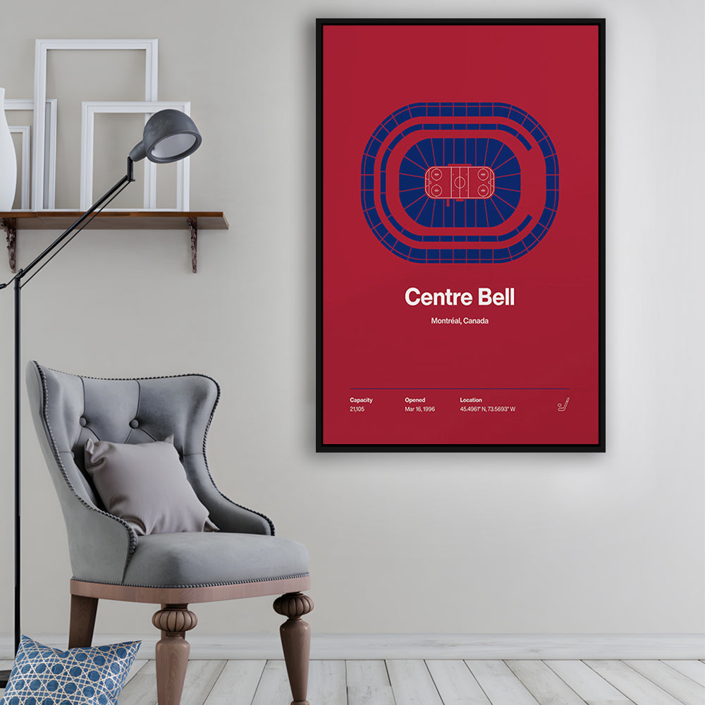 Montreal Canadiens Stadium Print, Centre Bell Arena Stadium Wall Art, Man Cave Gift, Floating Framed Canvas Print Wall Art