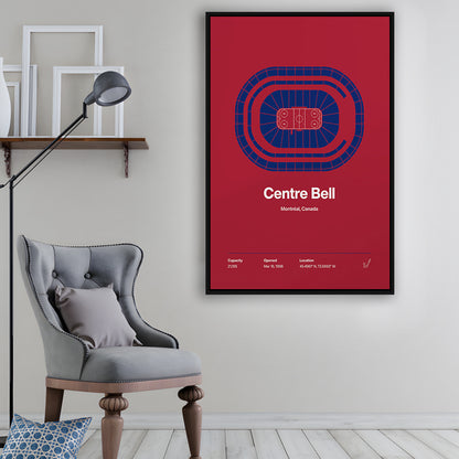 Montreal Canadiens Stadium Print, Centre Bell Arena Stadium Wall Art, Man Cave Gift, Floating Framed Canvas Print Wall Art