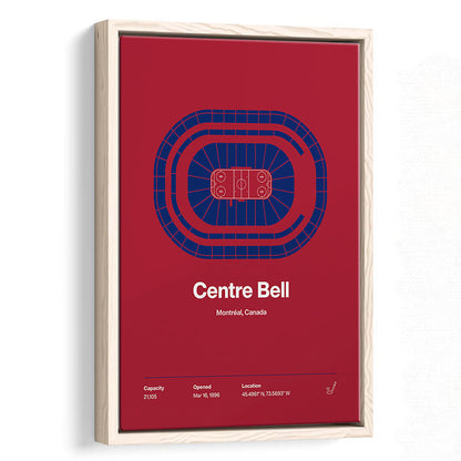 Montreal Canadiens Stadium Print, Centre Bell Arena Stadium Wall Art, Man Cave Gift, Floating Framed Canvas Print Wall Art