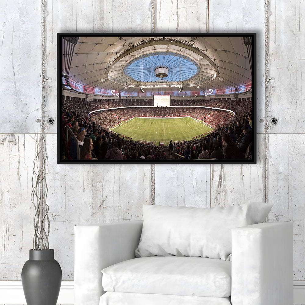 Montreal Impact Olympic Stadium, Stadium Canvas, Sport Art, Framed Canvas Print Wall Art, Floating Frame