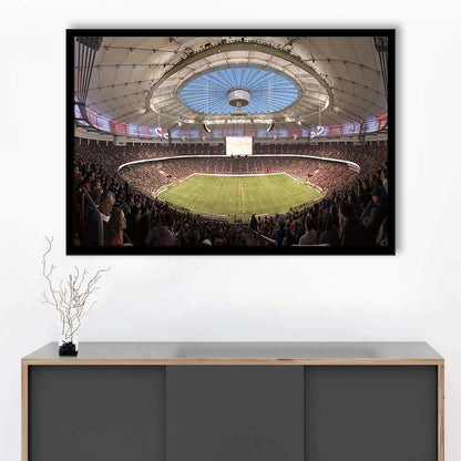Montreal Impact Olympic Stadium, Stadium Canvas, Sport Art, Gift for him, Framed Art Print Wall Decor, Picture Framed