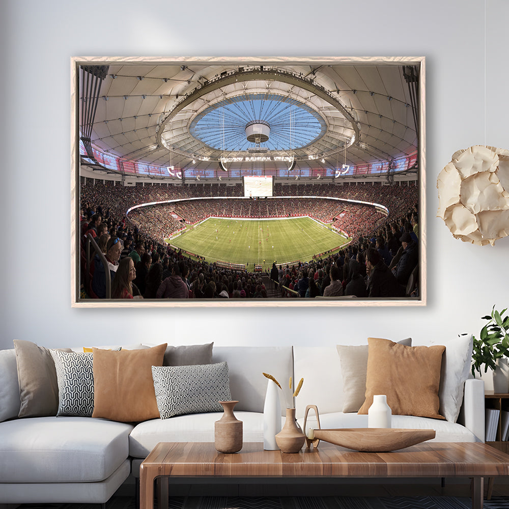 Montreal Impact Olympic Stadium, Stadium Canvas, Sport Art, Framed Canvas Print Wall Art, Floating Frame