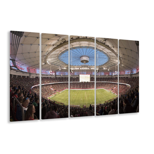 Montreal Impact Olympic Stadium, Stadium Canvas, Sport Art, 5 Panel B, Extra Large Canvas, Canvas Print Wall Art