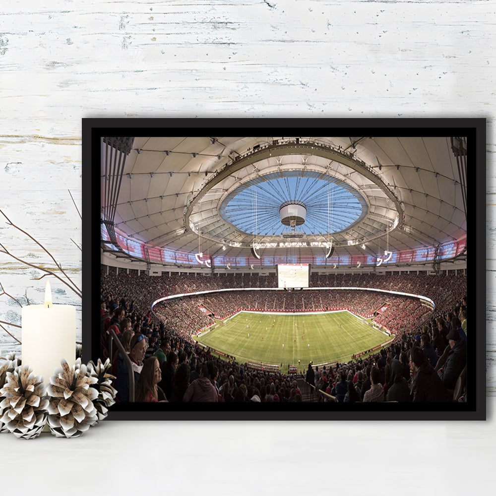 Montreal Impact Olympic Stadium, Stadium Canvas, Sport Art, Framed Canvas Print Wall Art, Floating Frame