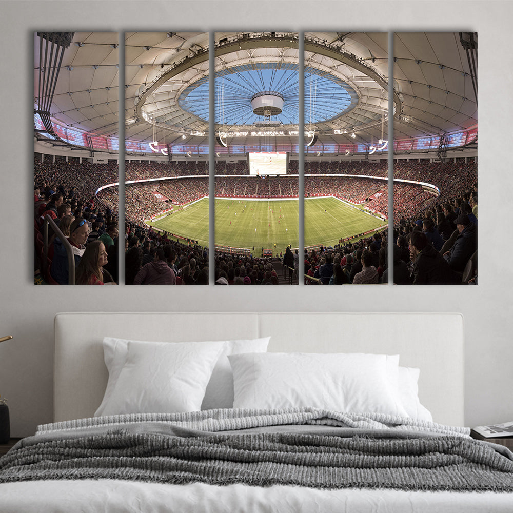 Montreal Impact Olympic Stadium, Stadium Canvas, Sport Art, 5 Panel B, Extra Large Canvas, Canvas Print Wall Art