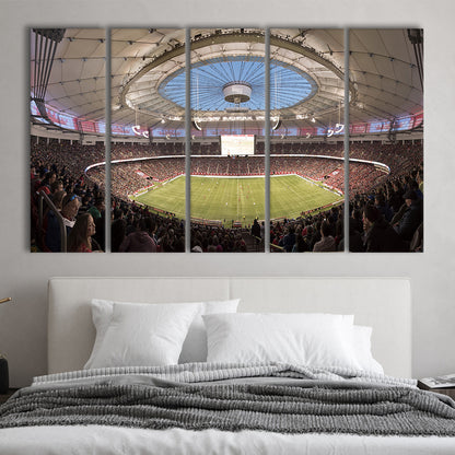Montreal Impact Olympic Stadium, Stadium Canvas, Sport Art, 5 Panel B, Extra Large Canvas, Canvas Print Wall Art