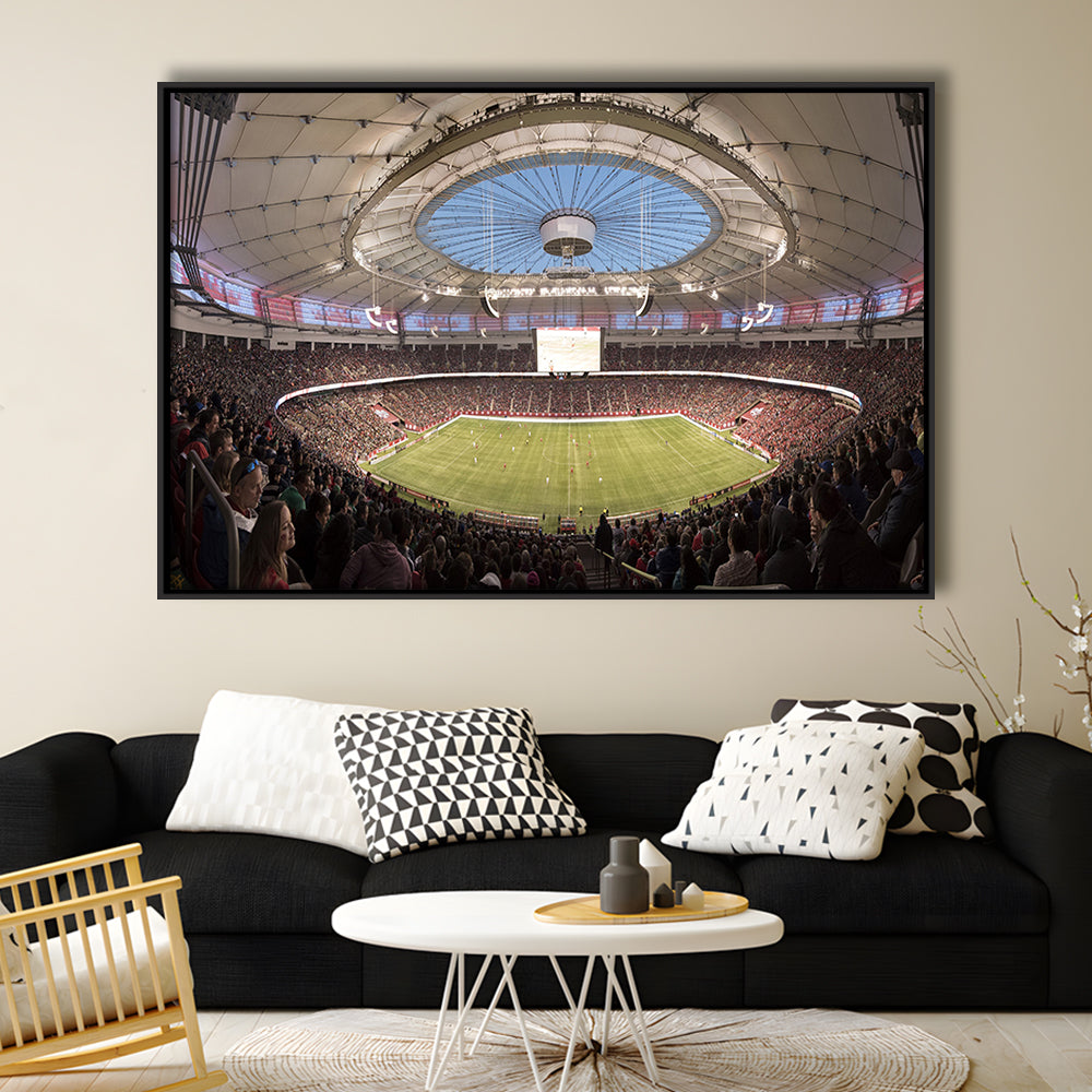 Montreal Impact Olympic Stadium, Stadium Canvas, Sport Art, Framed Canvas Print Wall Art, Floating Frame