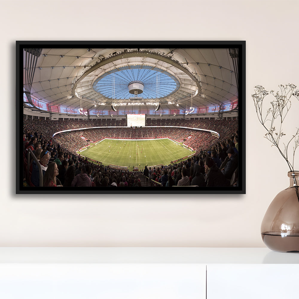 Montreal Impact Olympic Stadium, Stadium Canvas, Sport Art, Framed Canvas Print Wall Art, Floating Frame