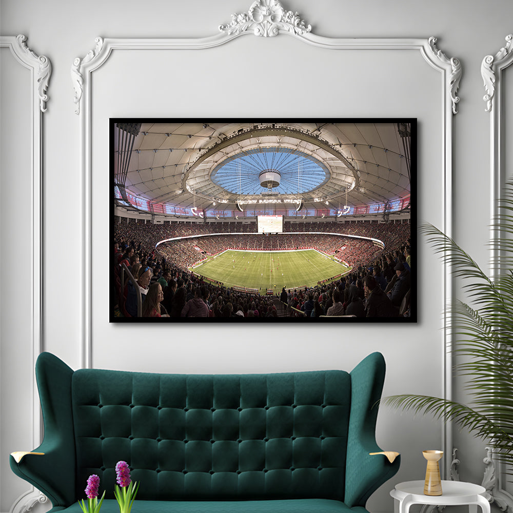 Montreal Impact Olympic Stadium, Stadium Canvas, Sport Art, Gift for him, Framed Art Print Wall Decor, Picture Framed