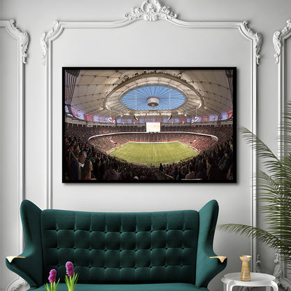 Montreal Impact Olympic Stadium, Stadium Canvas, Sport Art, Gift for him, Framed Art Print Wall Decor, Picture Framed