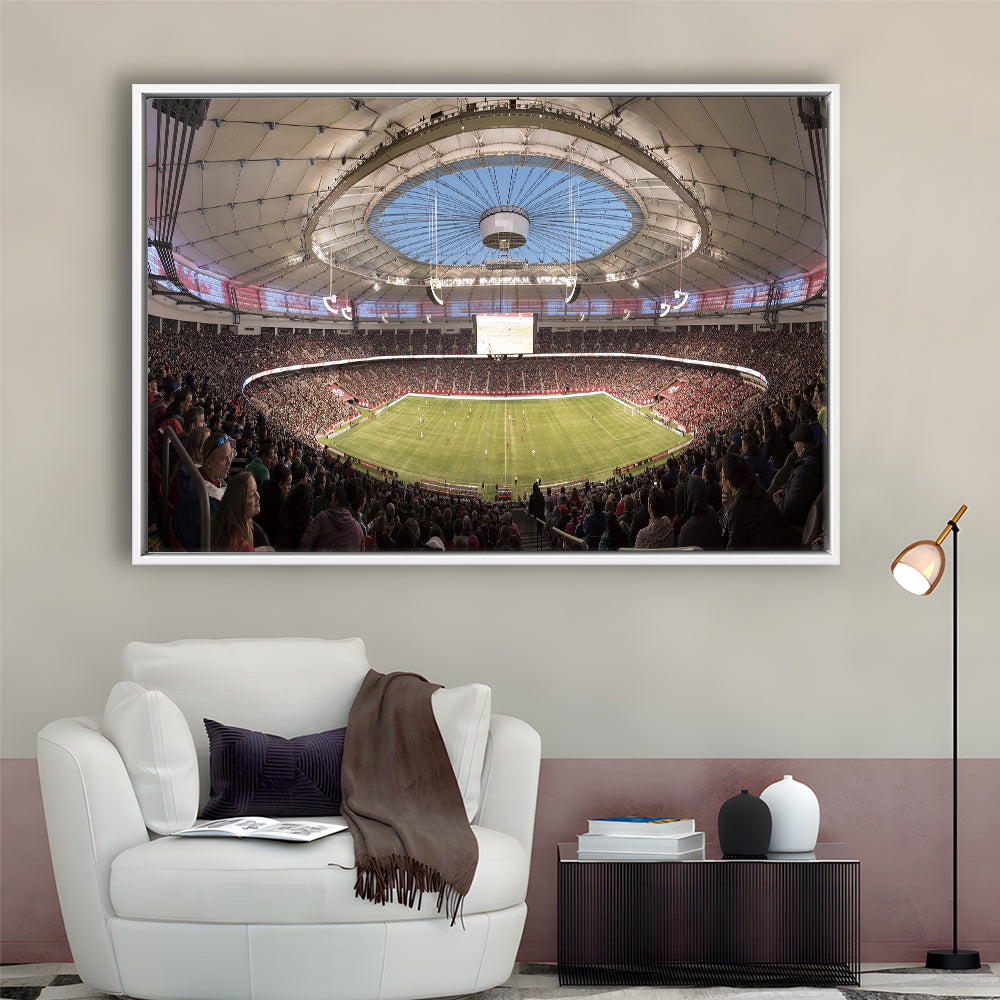 Montreal Impact Olympic Stadium, Stadium Canvas, Sport Art, Framed Canvas Print Wall Art, Floating Frame