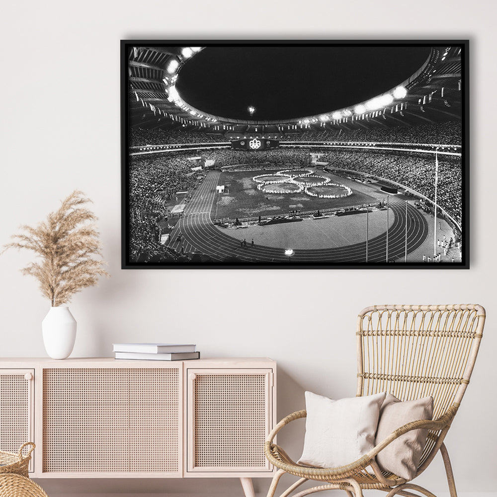 Montreal Olympic Stadium, Stadium Canvas, Sport Art, Framed Canvas Print Wall Art, Floating Frame