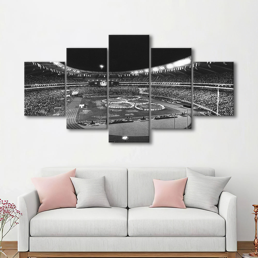 Montreal Olympic Stadium, Stadium Canvas, Sport Art, Gift for him, 5 Panel, Large Canvas, Canvas Print Wall Art