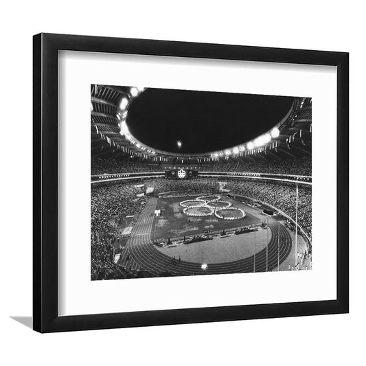 Montreal Olympic Stadium, Stadium Canvas, Sport Art, Gift for him, White Border Framed Art Print Wall Decor