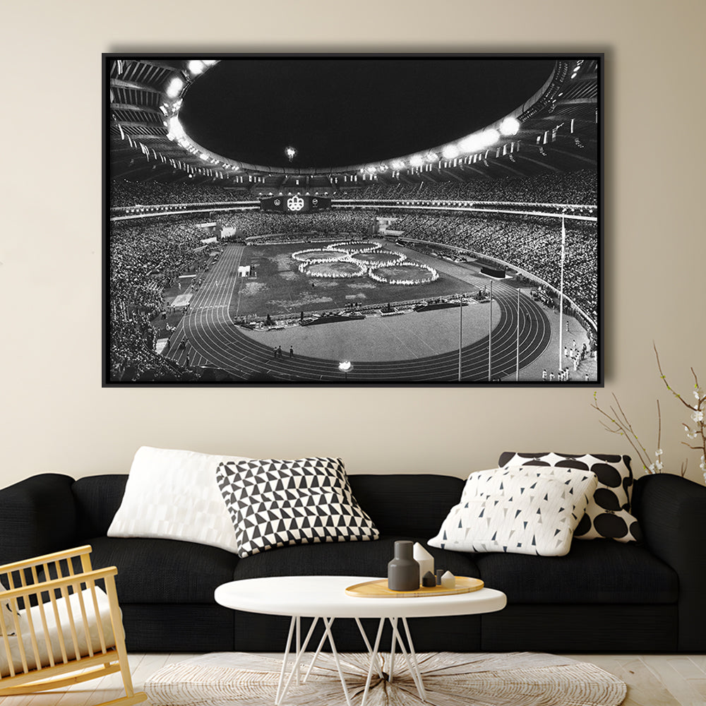 Montreal Olympic Stadium, Stadium Canvas, Sport Art, Framed Canvas Print Wall Art, Floating Frame