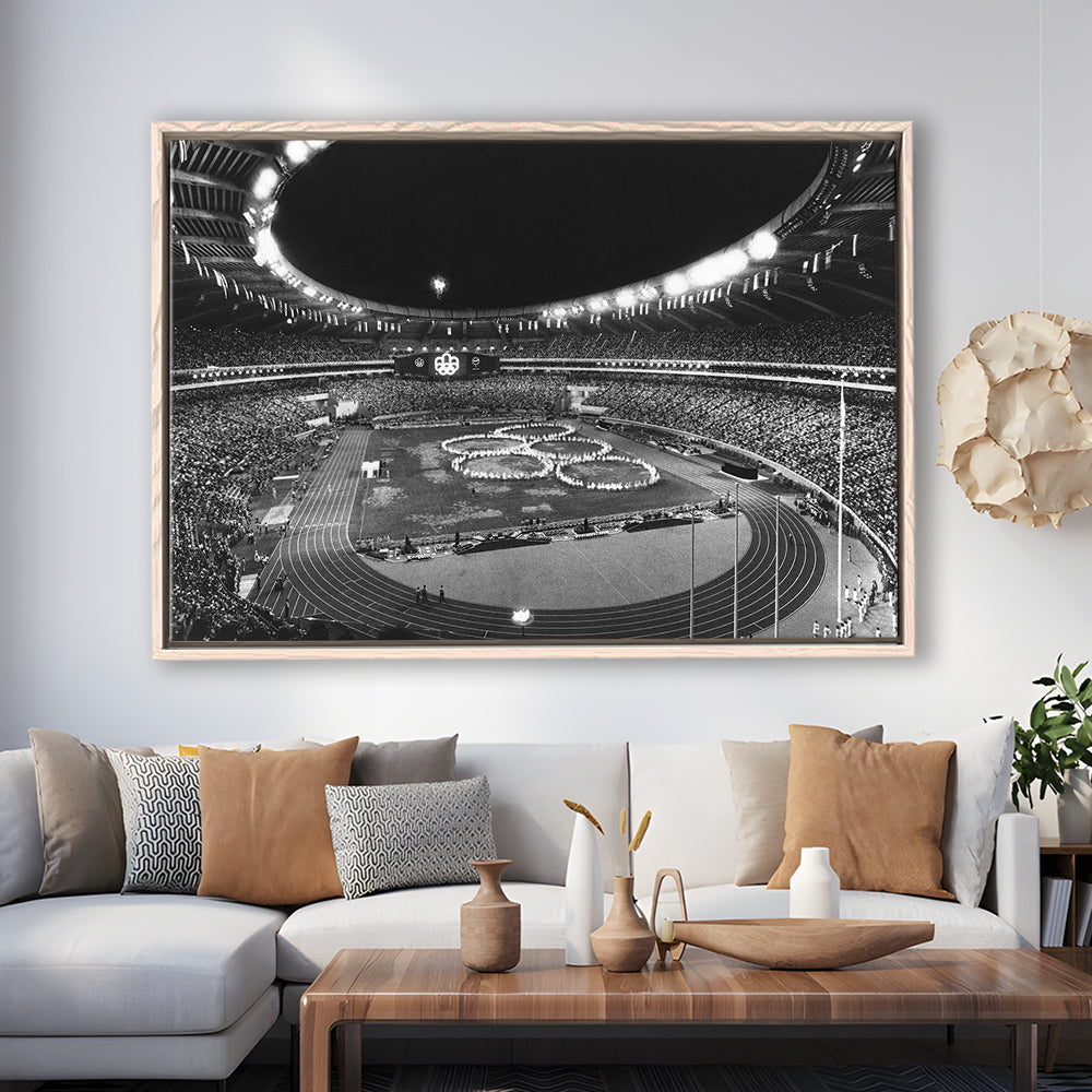 Montreal Olympic Stadium, Stadium Canvas, Sport Art, Framed Canvas Print Wall Art, Floating Frame