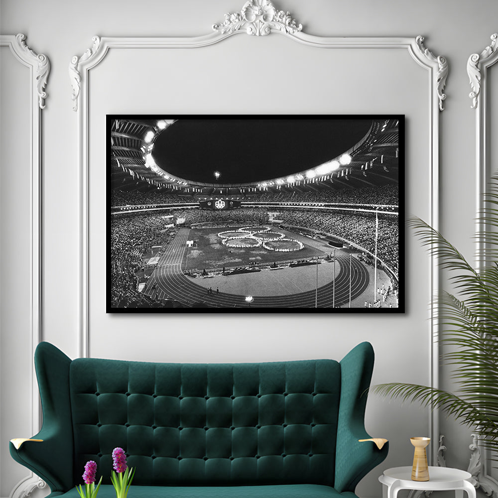 Montreal Olympic Stadium, Stadium Canvas, Sport Art, Gift for him, Framed Art Print Wall Decor, Picture Framed