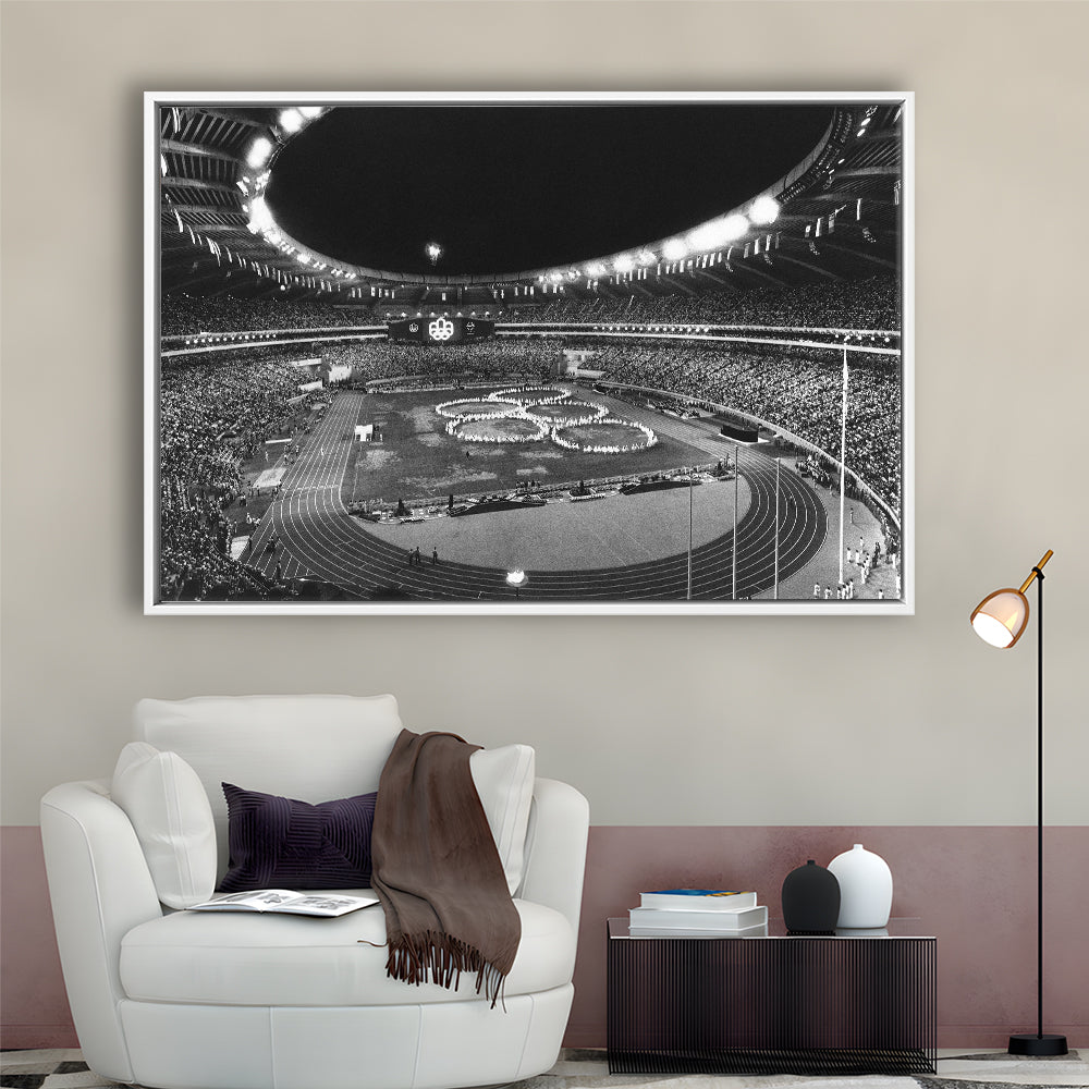 Montreal Olympic Stadium, Stadium Canvas, Sport Art, Framed Canvas Print Wall Art, Floating Frame