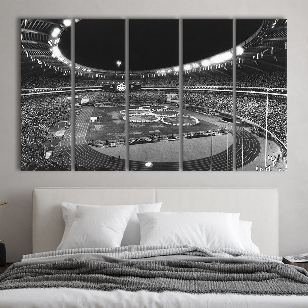 Montreal Olympic Stadium, Stadium Canvas, Sport Art, 5 Panel B, Extra Large Canvas, Canvas Print Wall Art