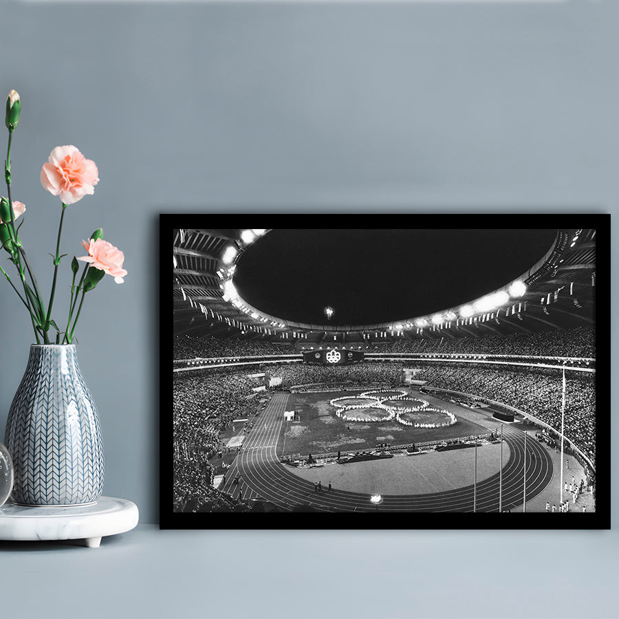 Montreal Olympic Stadium, Stadium Canvas, Sport Art, Gift for him, Framed Art Print Wall Decor, Picture Framed