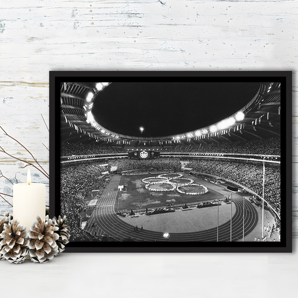 Montreal Olympic Stadium, Stadium Canvas, Sport Art, Framed Canvas Print Wall Art, Floating Frame