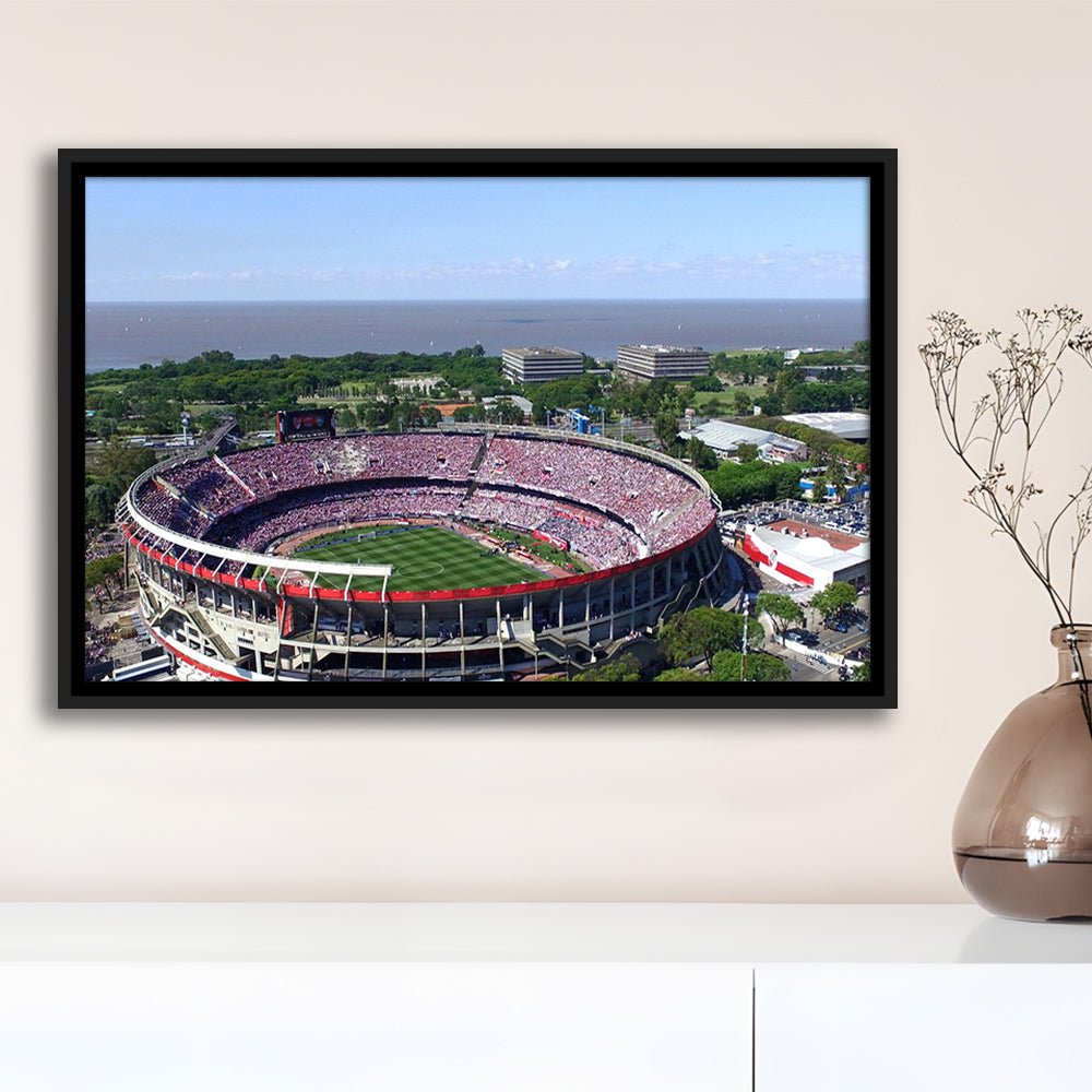 Monumental de Nunez Stadium, Stadium Canvas, Sport Art, Framed Canvas Print Wall Art, Floating Frame