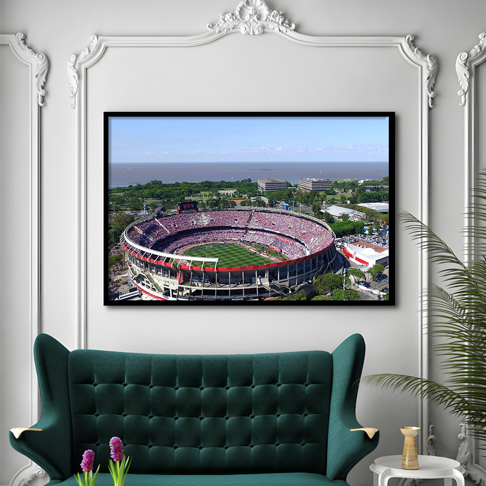 Monumental de Nunez Stadium, Stadium Canvas, Sport Art, Gift for him, Framed Art Print Wall Decor, Picture Framed
