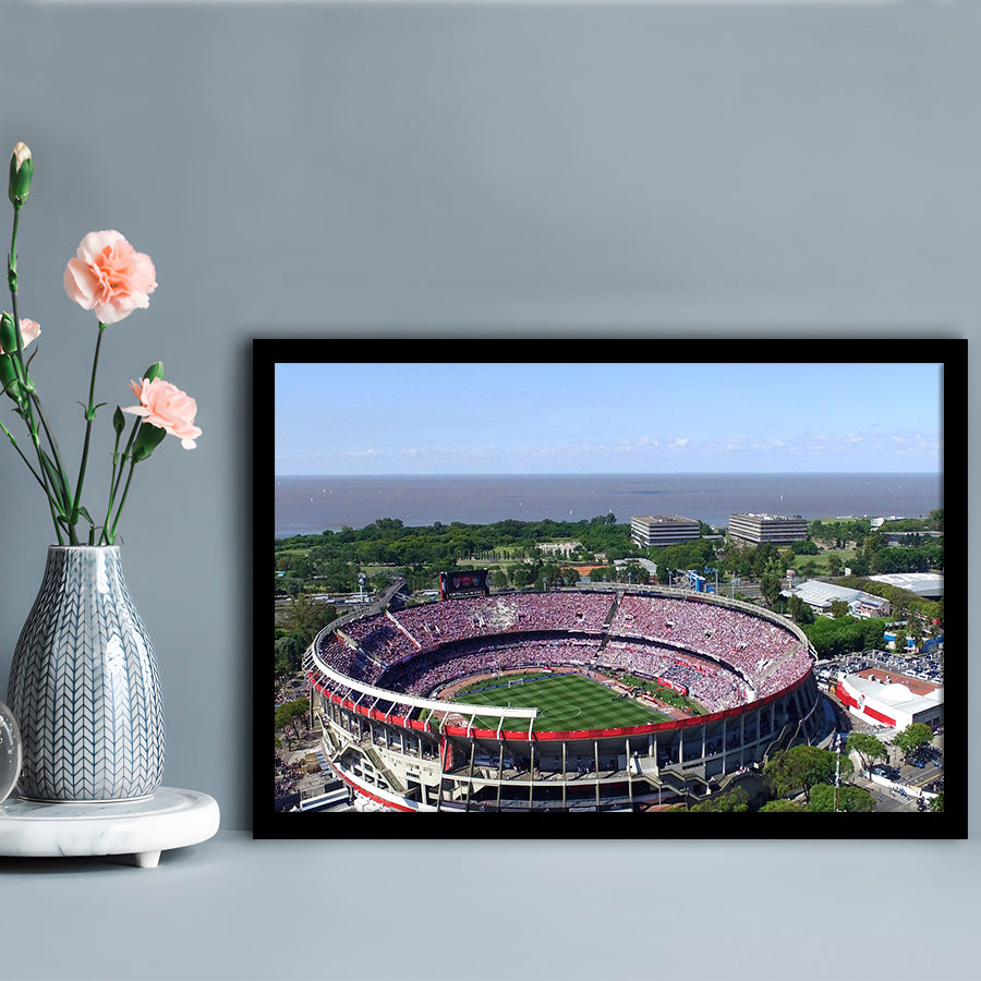 Monumental de Nunez Stadium, Stadium Canvas, Sport Art, Gift for him, Framed Art Print Wall Decor, Picture Framed