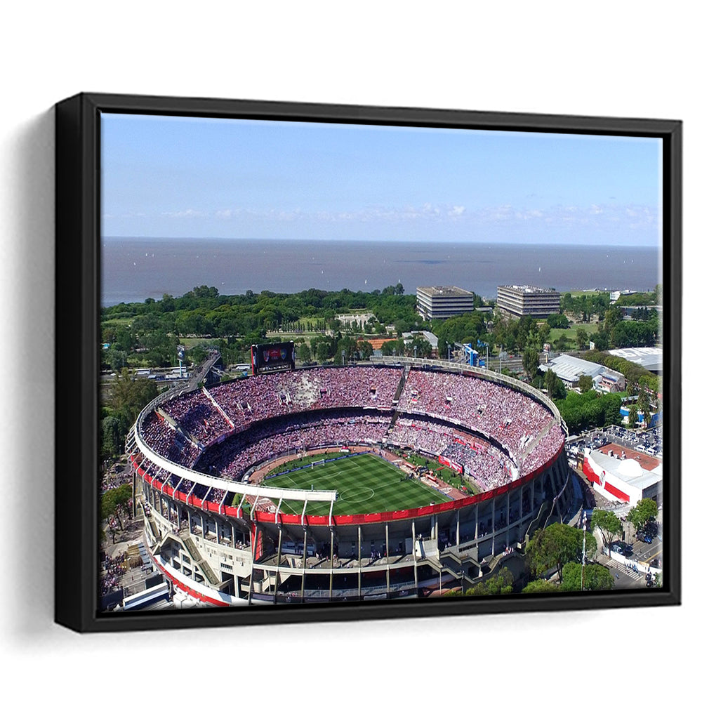 Monumental de Nunez Stadium, Stadium Canvas, Sport Art, Framed Canvas Print Wall Art, Floating Frame
