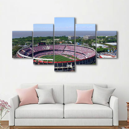 Monumental de Nunez Stadium, Stadium Canvas, Sport Art, Gift for him, 5 Panel, Large Canvas, Canvas Print Wall Art